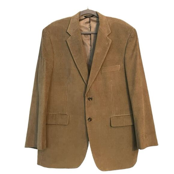 Lauren Ralph Lauren Widewale Corduroy Blazer 42R Coat Jacket Tan Career Office - Picture 1 of 11